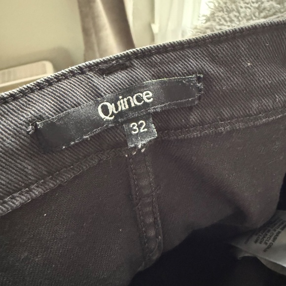 Quince Organic Stretch Cotton Twill, Washed Black, Cropped, size 32 - Picture 4 of 4